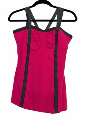 Lululemon pink Athletic Tank Top with Grey Trim